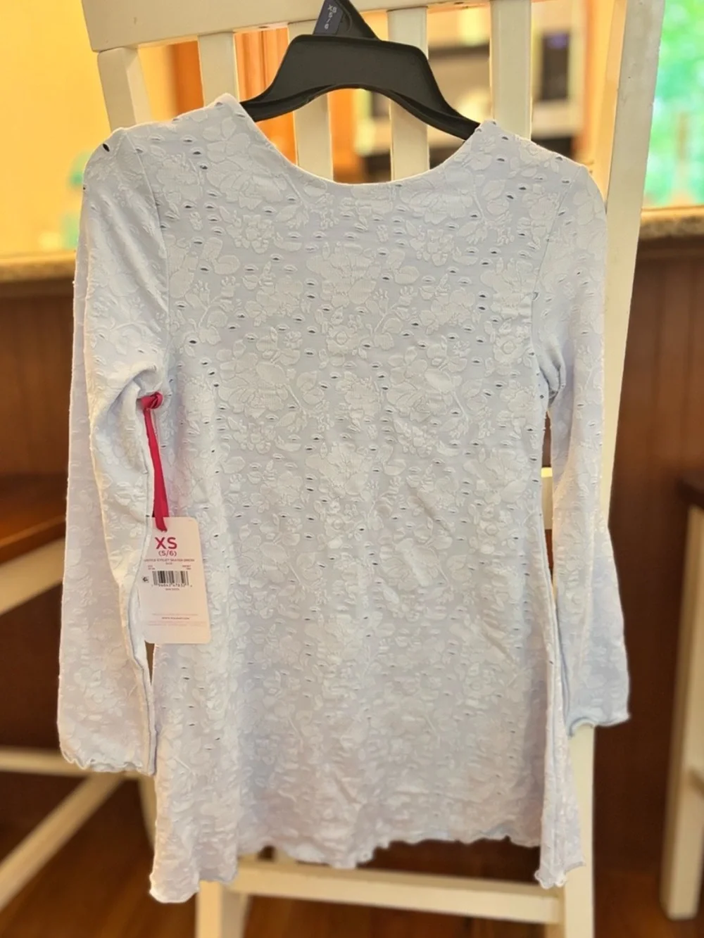 Justice White Eyelet Long-Sleeve Top